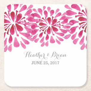 Pink Watercolor Chrysanthemum Paper Untersetzer