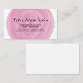 Pink Watercolor Circle Business Card Visitenkarte (Vorne/Hinten)