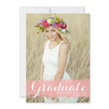 Pink Watercolor Class of 2025 Foto Abschluss