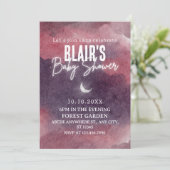 Pink Watercolor Cloud sky art baby dusche, Einladung (Stehend Vorderseite)