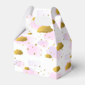 Pink Watercolor Clouds Gold Stars Sky Baby Dusche Geschenkschachtel (Rückseite)