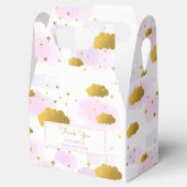 Pink Watercolor Clouds Gold Stars Sky Baby Dusche Geschenkschachtel (Geöffnet)
