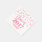 Pink Watercolor Confetti Class of 2017 Abschluss Serviette (Ecke)