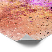 Pink Watercolor Confetti Gästebuch-Schildkröte Poster (Ecke)