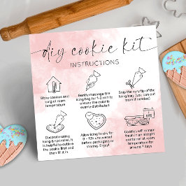 Pink Watercolor Cookie Decorating Kit Care Cards Quadratische Visitenkarte