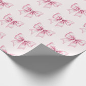 Pink Watercolor Coquette Bow Trendy Feminine Giro Geschenkpapier