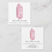 Pink Watercolor Crystal Quadratische Visitenkarte (Vorne/Hinten)