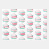 Pink Watercolor Cupcake Weihnachtswrapper Geschenkpapier Set (Vorderseite 3)
