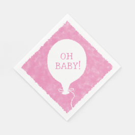 Pink Watercolor Custom Text Baby Dusche Oh Baby Serviette