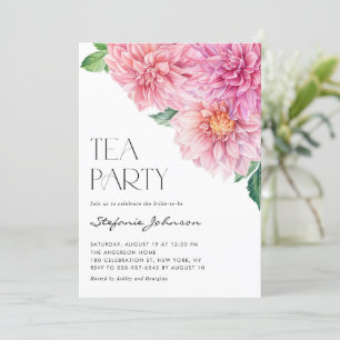 Pink Watercolor Dahlia Party Einladung
