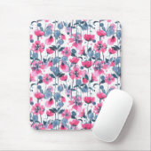 Pink Watercolor Daisies Mousepad (Mit Mouse)