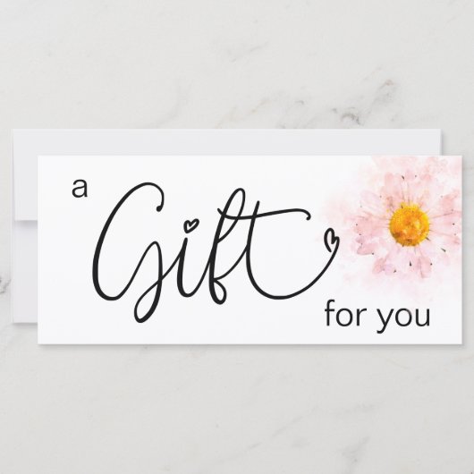 *~* Pink Watercolor Daisy Heart Minimalistisch Gir (Vorderseite)