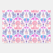 Pink Watercolor Dinosaurier Birthday Baby Dusche Geschenkpapier Set (Vorderseite 2)