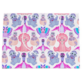 Pink Watercolor Dinosaurier Birthday Baby Dusche Große Geschenktüte