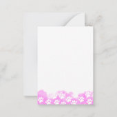 Pink Watercolor Dog Paw Personalized Stationery Mitteilungskarte (Rückseite)