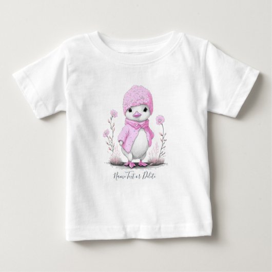 Pink Watercolor Duck Baby T - Shirt (Vorderseite)