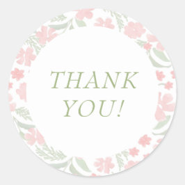 Pink Watercolor Elegant Danke Sticker