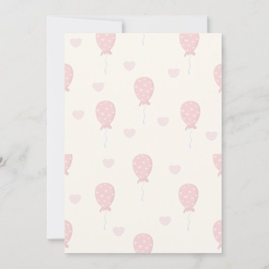 Pink Watercolor Elephant Girl Baby Dusche Einladung (Rückseite)