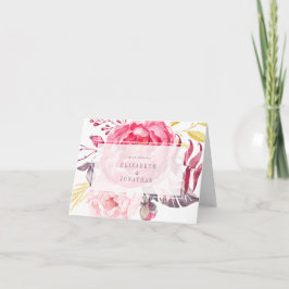 Pink Watercolor English Bouquet Danke Karte