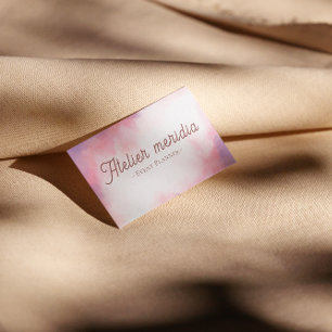 Pink Watercolor Eventplaner  Visitenkarte