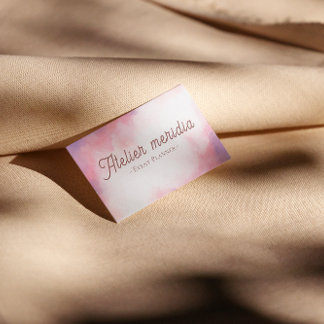 Pink Watercolor Eventplaner  Visitenkarte