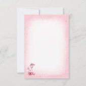Pink Watercolor Flamingo Ballerina Babydusche Dankeskarte (Rückseite)