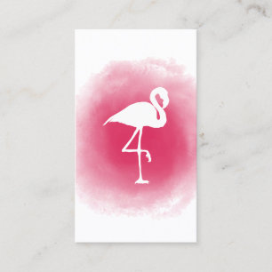 Pink Watercolor Flamingo Business Card Visitenkarte