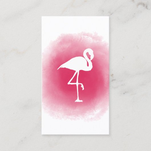 Pink Watercolor Flamingo Business Card Visitenkarte (Vorderseite)