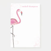 Pink Watercolor Flamingo Einfaches stilvolles Ambi Post-it Klebezettel (Vorderseite)