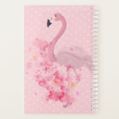 Pink Watercolor Flamingo Floral und Punkte Planer (Rückseite)
