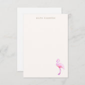 Pink Watercolor Flamingo Karte (Vorne/Hinten)