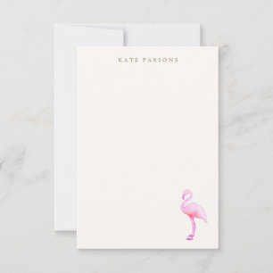 Pink Watercolor Flamingo Karte