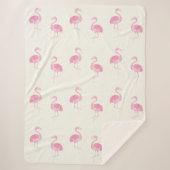 Pink Watercolor Flamingo Muster Sherpadecke (Vorderseite)