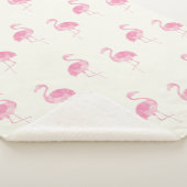 Pink Watercolor Flamingo Muster Sherpadecke (3/4)