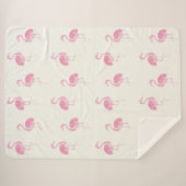 Pink Watercolor Flamingo Muster Sherpadecke (Vorderseite (Horizontal))