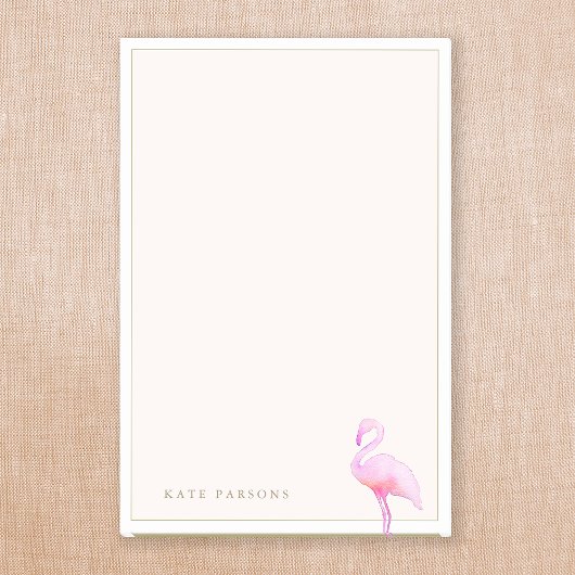 Pink Watercolor Flamingo Notepad Post-it Klebezettel
