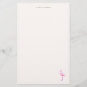 Pink Watercolor Flamingo Notepad Stationierung Briefpapier (Vorderseite)