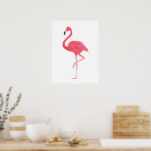 Pink Watercolor Flamingo Print Poster (Küche)