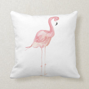 Pink Watercolor Flamingo Throw Kissen