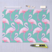 Pink Watercolor Flamingo Tissue Seidenpapier (Handwerk)