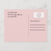 Pink Watercolor Floral Abschluss Vielen Dank Ankündigungspostkarte (Rückseite)