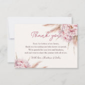 Pink Watercolor Floral Baby Dusche Danke Karte (Vorderseite)