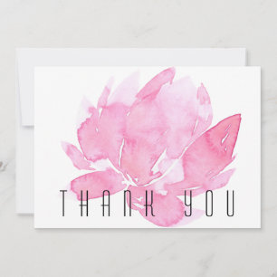 Pink Watercolor Floral Beerdigung Danke