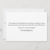 Pink Watercolor Floral Beerdigung Danke (Rückseite)