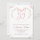 Pink Watercolor Floral Boho 59. Einladung (Vorderseite)