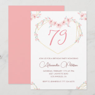 Pink Watercolor Floral Boho 79. Einladung