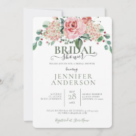 Pink Watercolor Floral Bouquet Brautparty Invit Einladung