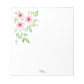 Pink Watercolor Floral Bouquet Notizblock (Vorderseite)