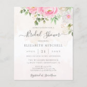 Pink Watercolor Floral Bridal Shower (Vorderseite)