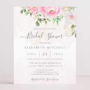 Pink Watercolor Floral Bridal Shower
